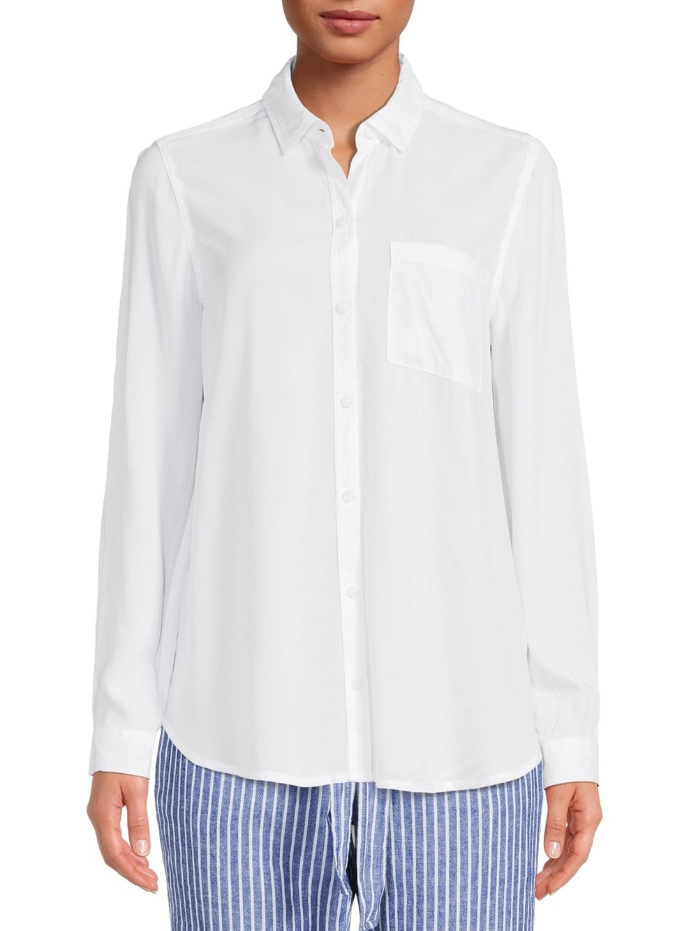 Beach Lunch Lounge White Button-Up Shirt Blouse Viscose XL